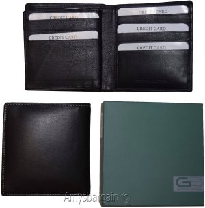 rfid men's hipster wallet genuine leather bifold 15 cards id new wallet in box - Image 9