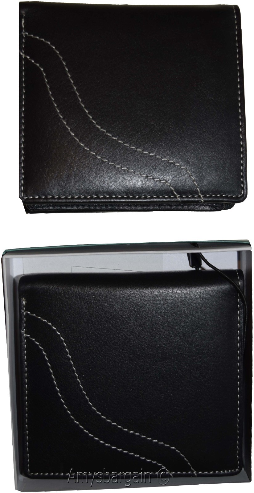 rfid men's hipster wallet genuine leather bifold 15 cards id new wallet in box - Image 7