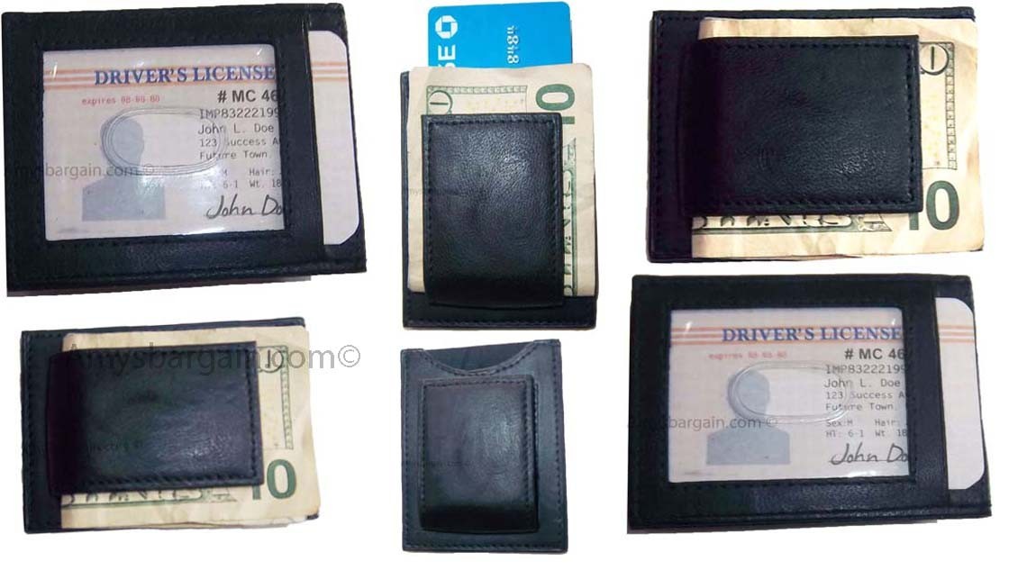 12 Men’s Leather Money Clip Credit card/ID holder wallet with magnetic moneyclip - Image 6