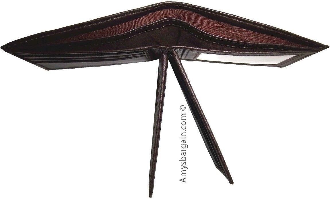 2 Men's Wallet. Soft Leather 9 Card Holder 3 ID windows Billfold Wallet Brd New - Image 10