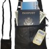 2 New hand bag leather passport case credit Card case purse neck travel pouch bn