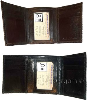 2 new style Woven Printed Leather Man's Trifold wallet 2 bill slots 9 card ID - Image 11