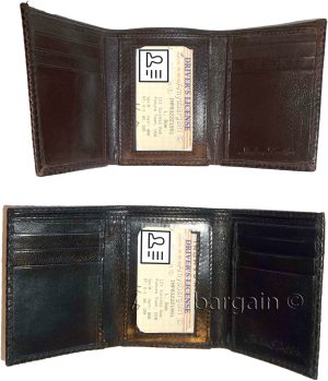 2 new style Woven Printed Leather Man's Trifold wallet 2 bill slots 9 card ID - Image 12