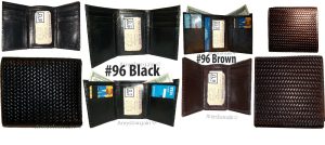 2 new style Woven Printed Leather Man's Trifold wallet 2 bill slots 9 card ID - Image 3