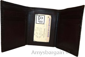2 new style Woven Printed Leather Man's Trifold wallet 2 bill slots 9 card ID - Image 6