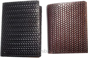 2 new style Woven Printed Leather Man's Trifold wallet 2 bill slots 9 card ID - Image 8