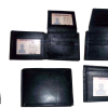 6 Man's Leather black wallet 12 credit card Holder 2 ID 2 Bifold slots Unbranded