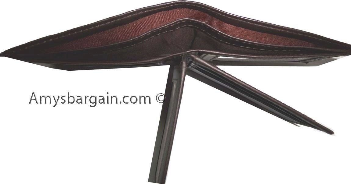 6 Men's Soft Leather Wallet 9 Card Holder 3 ID windows Billfold Wallet Brand New - Image 10