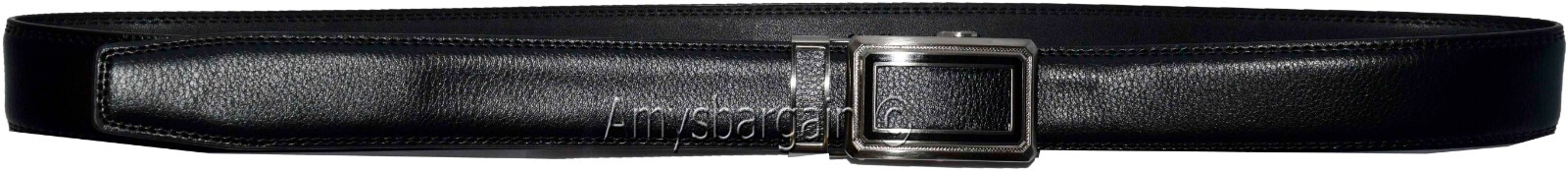 Black Leather Men’s Belt XL Automatic lock Dress / Casual belt adjustable belt - Image 17