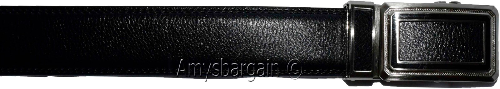 Black Leather Men’s Belt XL Automatic lock Dress / Casual belt adjustable belt - Image 8