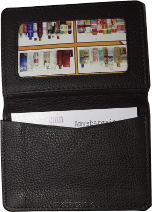 Business Card case Up to 40 cards ID Card 6 Card slots Natural grain Leather new - Image 12
