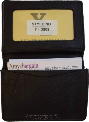 Business Card case Up to 40 cards ID Card 6 Card slots Natural grain Leather new - Image 5