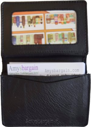 Business Card case Up to 40 cards ID Card 6 Card slots Natural grain Leather new - Image 7