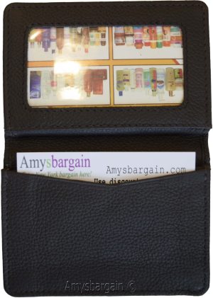 Business Card case Up to 40 cards ID Card 6 Card slots Natural grain Leather new - Image 8