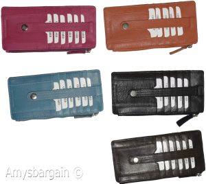 Cad case multiple card organizer credit cards bills ids wallet change purse - Image 12