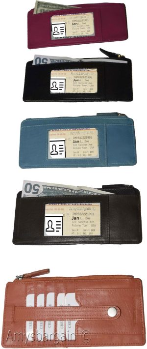 Cad case multiple card organizer credit cards bills ids wallet change purse - Image 4