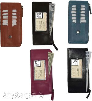 Cad case multiple card organizer credit cards bills ids wallet change purse - Image 6