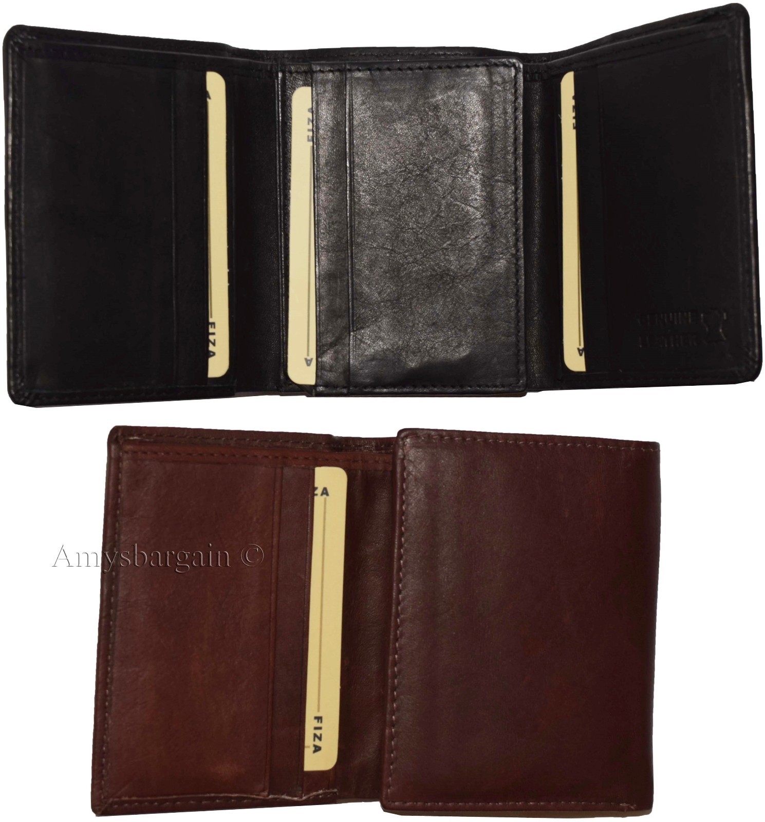 FIZA NY Leather men's trifold wallet 10 card slots 2 bill pocketes br new wallet - Image 4