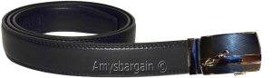 Genuine leather men's ratchet belt men’s casual adjustable automatic buckle 50” - Image 3