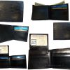 Italian Styled Woven Printed Leather man's bi fold wallet 2 bill slots 6 card ID