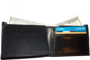 Italian Styled Woven Printed Leather man's bi fold wallet 2 bill slots 6 card ID - Image 11