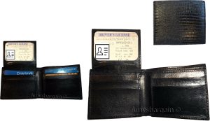 Italian Styled Woven Printed Leather man's bi fold wallet 2 bill slots 6 card ID - Image 4
