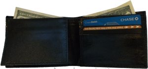 Italian Styled Woven Printed Leather man's bi fold wallet 2 bill slots 6 card ID - Image 9