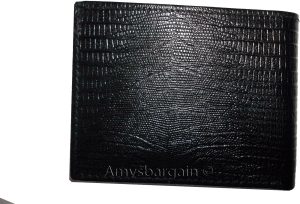 Italian Styled Woven Printed Leather man's bi fold wallet 2 bill slots 6 cards - Image 3