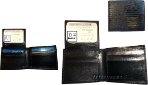 Italian Styled Woven Printed Leather man's bi fold wallet 2 billf slot 6 card ID