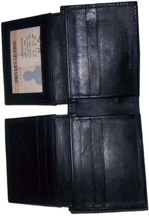 Lo of 12 Man's bifold Leather Wallet genuine leather 12 card 2 IDs billfold new - Image 11