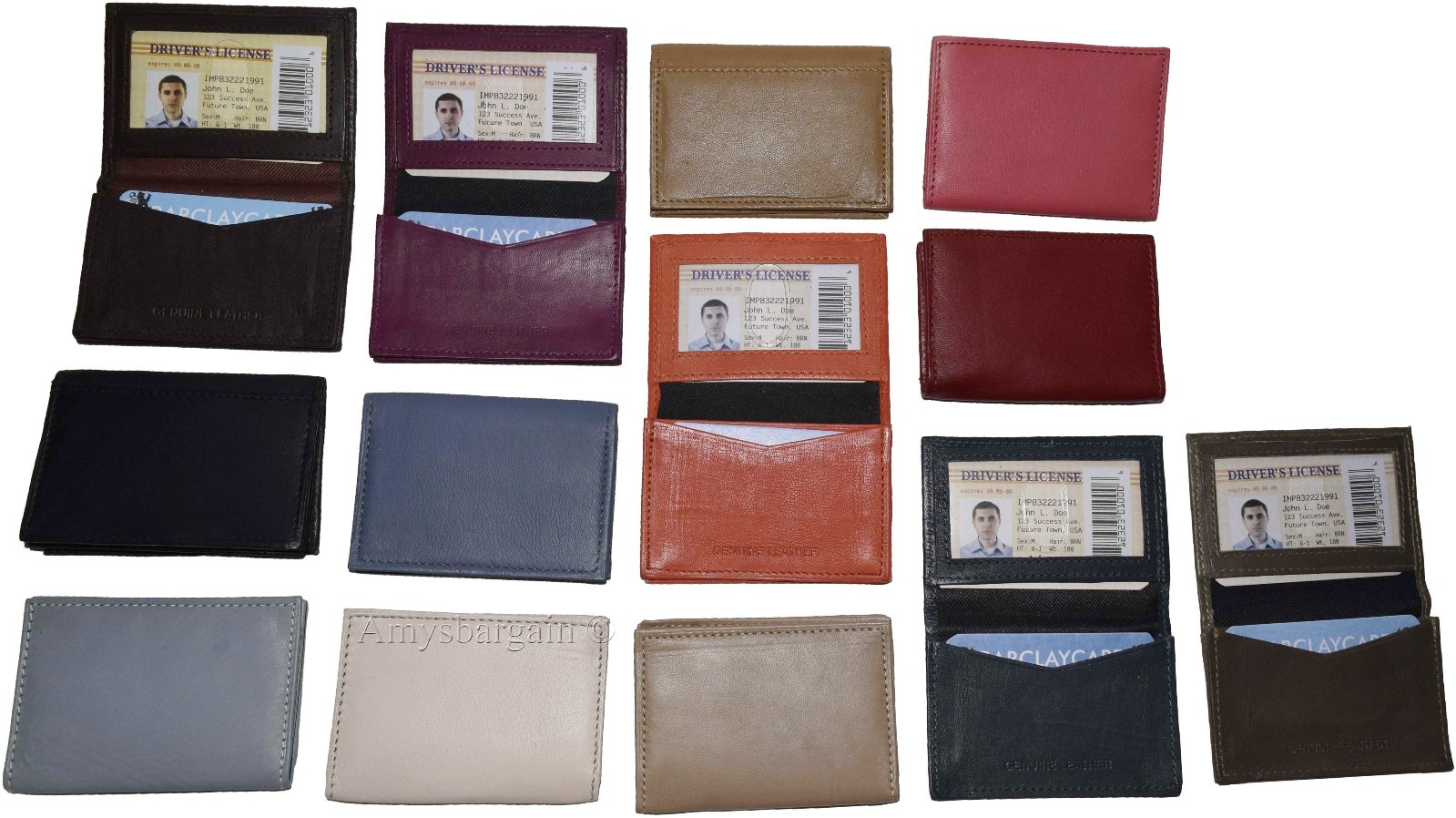 Lot of 12 Leather case fits 40 Business Cards. Credit Card ID Holder card case - Image 11