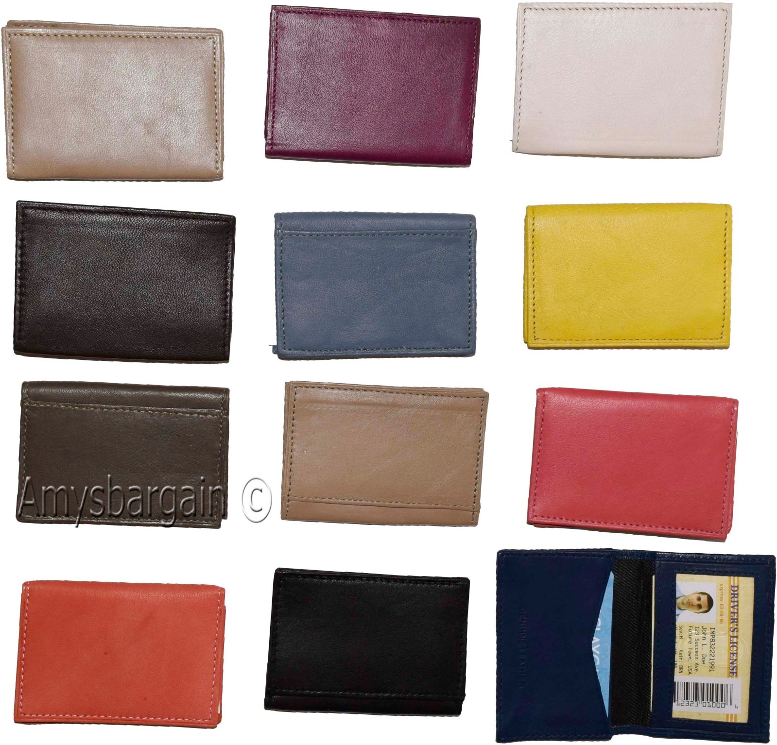 Lot of 12 Leather case fits 40 Business Cards. Credit Card ID Holder card case - Image 12