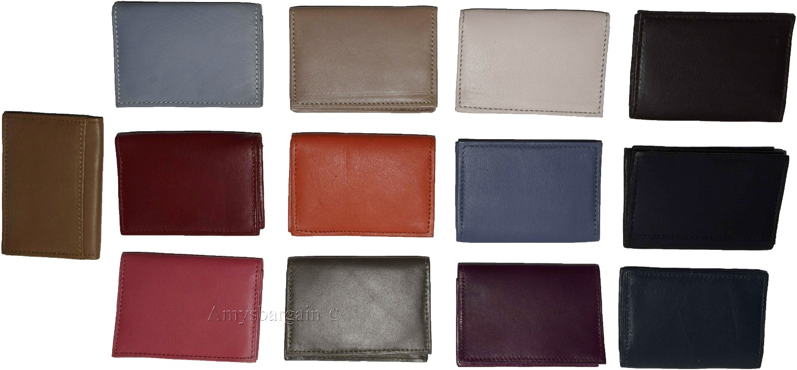 Lot of 12 Leather case fits 40 Business Cards. Credit Card ID Holder card case - Image 5