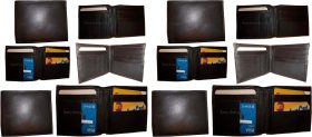 Lot of 12 Men's bifold genuine leather Wallet Brown Billfold credit card wallet