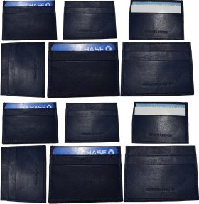 Lot of 12 New Leather business card case 7 Credit card ID card Blue card case BN