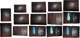 Lot of 12 New USA Leather passport case wallet credit ATM card case ID holder BN