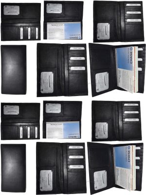 Lot of 12 Women/Men's Leather Checkbook Wallet Black Unbranded wallet card case