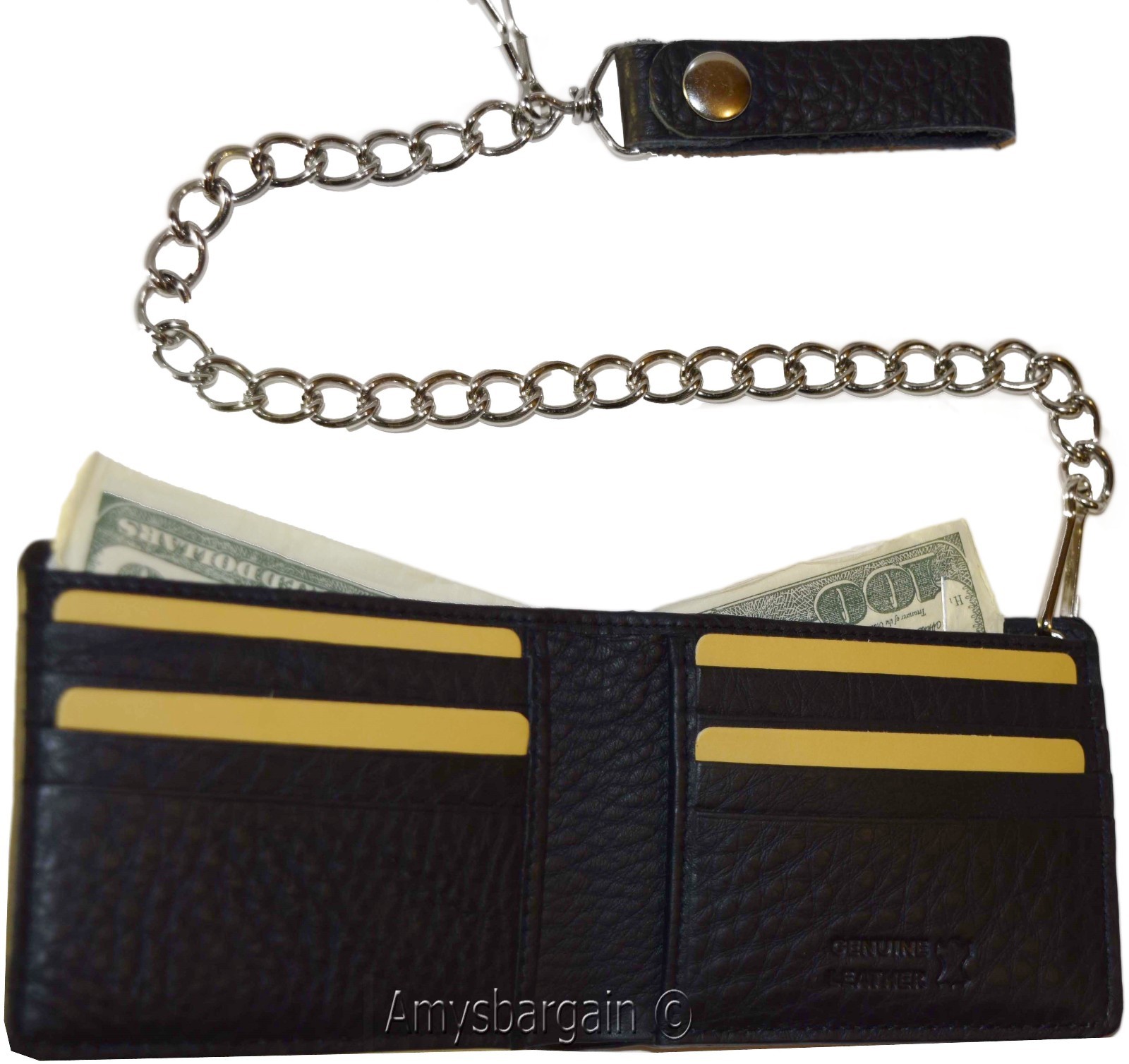 Lot of 2. Biker's Chain wallet. Leather Bifold Motorcycle Trucker Biker wallet - Image 3