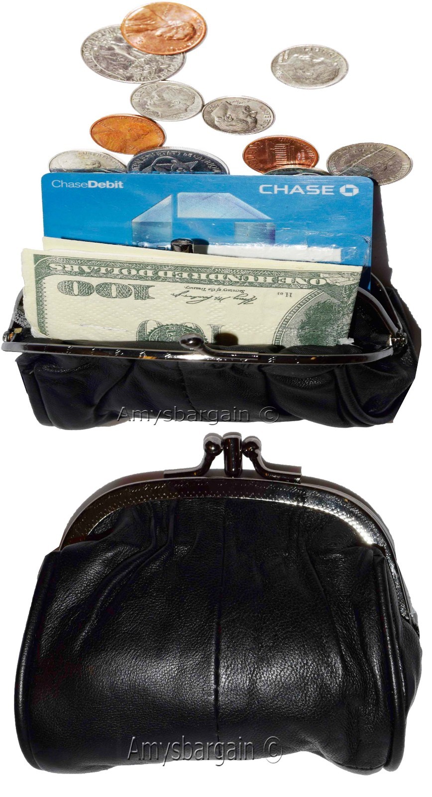 Lot of 2. Change Purses, leather coin case, Women’s mini pocket Change coin case