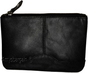 Lot of 2 Leather Change Purse Mini pocket Wallet business card case key Ring #33 - Image 6