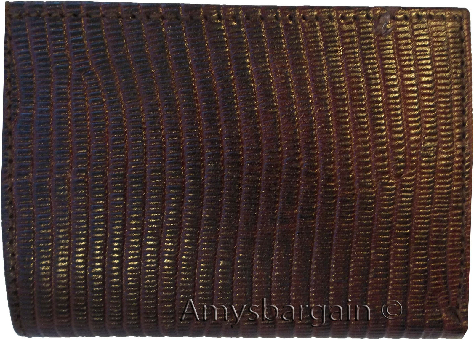 Lot of 2 Lizard skin Printed Real Leather wallet Man's Brown Trifold wallet new - Image 4