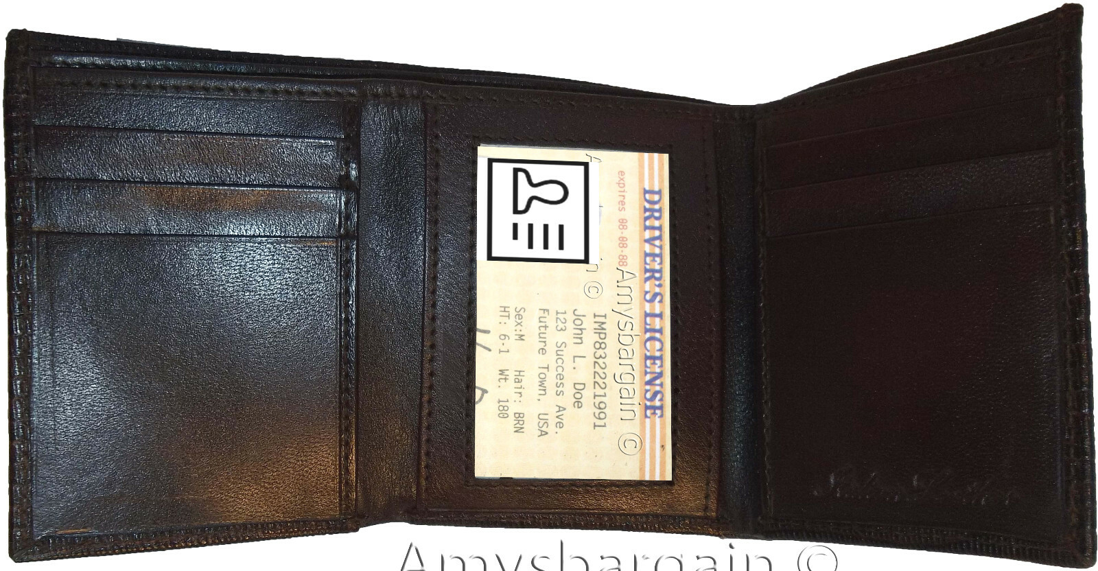 Lot of 2 Lizard skin Printed Real Leather wallet Man's Brown Trifold wallet new - Image 9