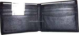 Lot of 2 Man’s Wallet Natural Grain 6 Card Slots 2 bill pocket Black+ Brown new - Image 5