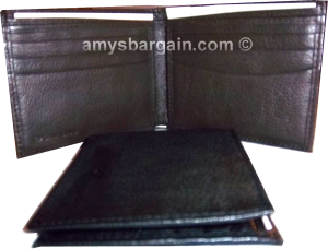 Lot of 2 Man’s Wallet Natural Grain 6 Card Slots 2 bill pocket Black+ Brown new - Image 6