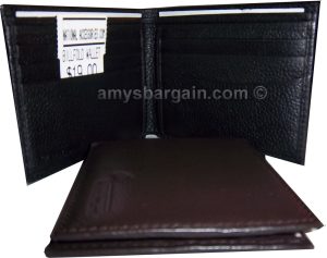 Lot of 2 Man’s Wallet Natural Grain 6 Card Slots 2 bill pocket Black+ Brown new - Image 9