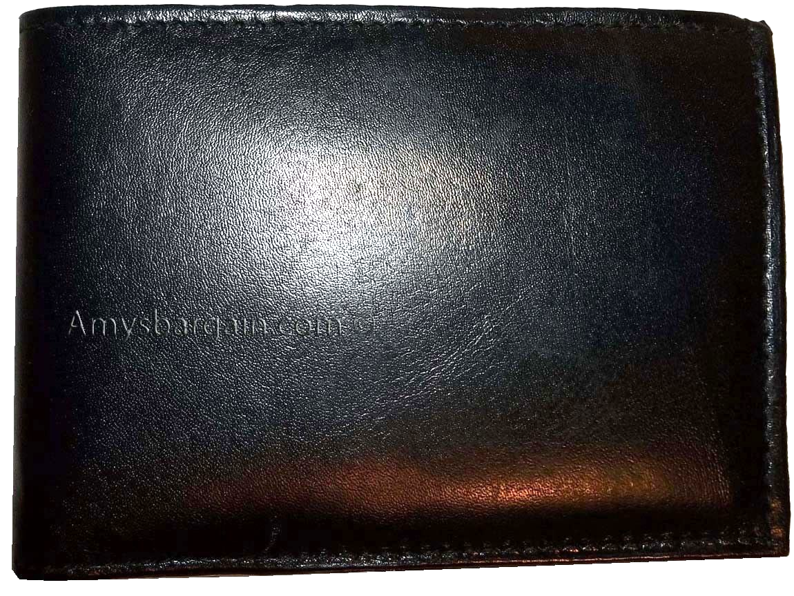 Lot of 2 Men's Billfold Leather Black wallets, 10 Cardspace 2 IDs Zip coins new - Image 13