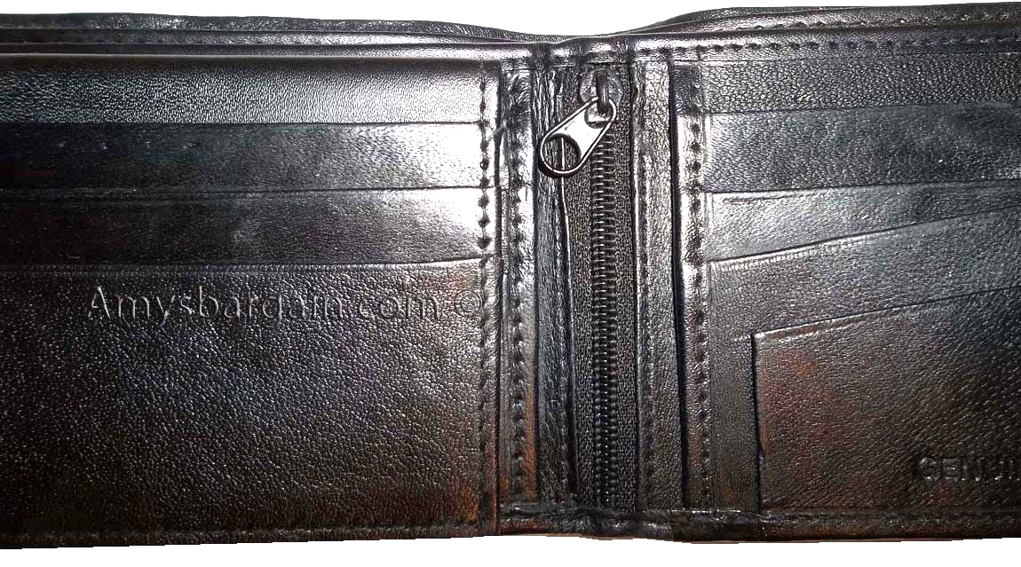 Lot of 2 Men's Billfold Leather Black wallets, 10 Cardspace 2 IDs Zip coins new - Image 7