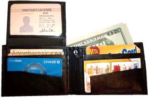 Lot of 2 Men's Billfold Leather Black wallets, 10 Cardspace 2 IDs Zip coins new - Image 10