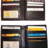 Lot of 2 Men's wallet Genuine Leather Hipster bifold Black brown billfold wallet