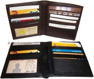 Lot of 2 Men's wallet Genuine Leather Hipster bifold Black brown billfold wallet - Image 10